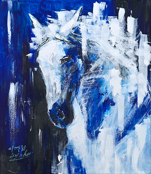 Becoming-긍정하다, 46x53cm, 캔버스에 혼합재료, 2025-사진제공 장은선 갤러리