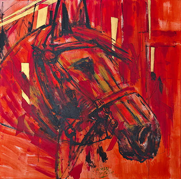 Becoming-초인, 61x61cm, 캔버스에 혼합재료, 2025-사진제공 장은선 갤러리