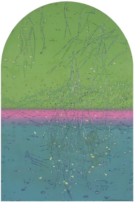 [고충환 미술평론] 정회윤의 옻칠 회화 '사막에, 소금호수에, 버드나무에, 세상 끝에 서다'