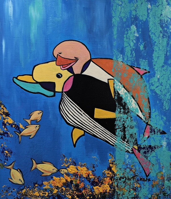 사랑의 노래를 부르는 돌고래 ‘Arii’- 민경숙 작가, 2025 서울아트페어 참가