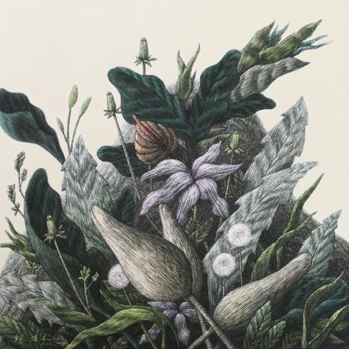 한준호 개인전 ‘녹색 사유, 다시 숲’-빛을 긋는 손, 초록의 사유